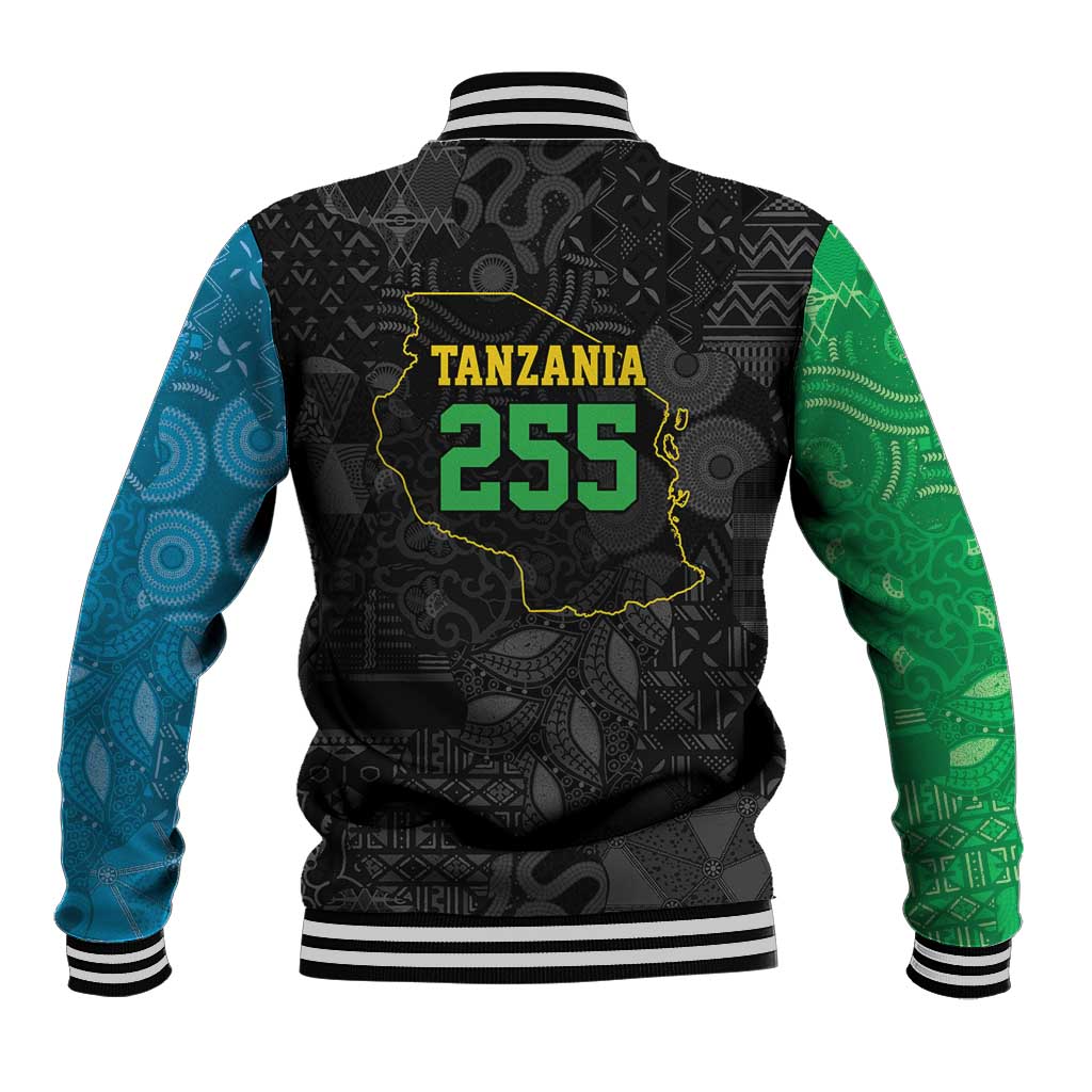 Tanzania 255 Baseball Jacket African Mix Pattern Flag Motif - Wonder Print Shop