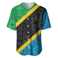 Tanzania 255 Baseball Jersey African Mix Pattern Flag Motif - Wonder Print Shop