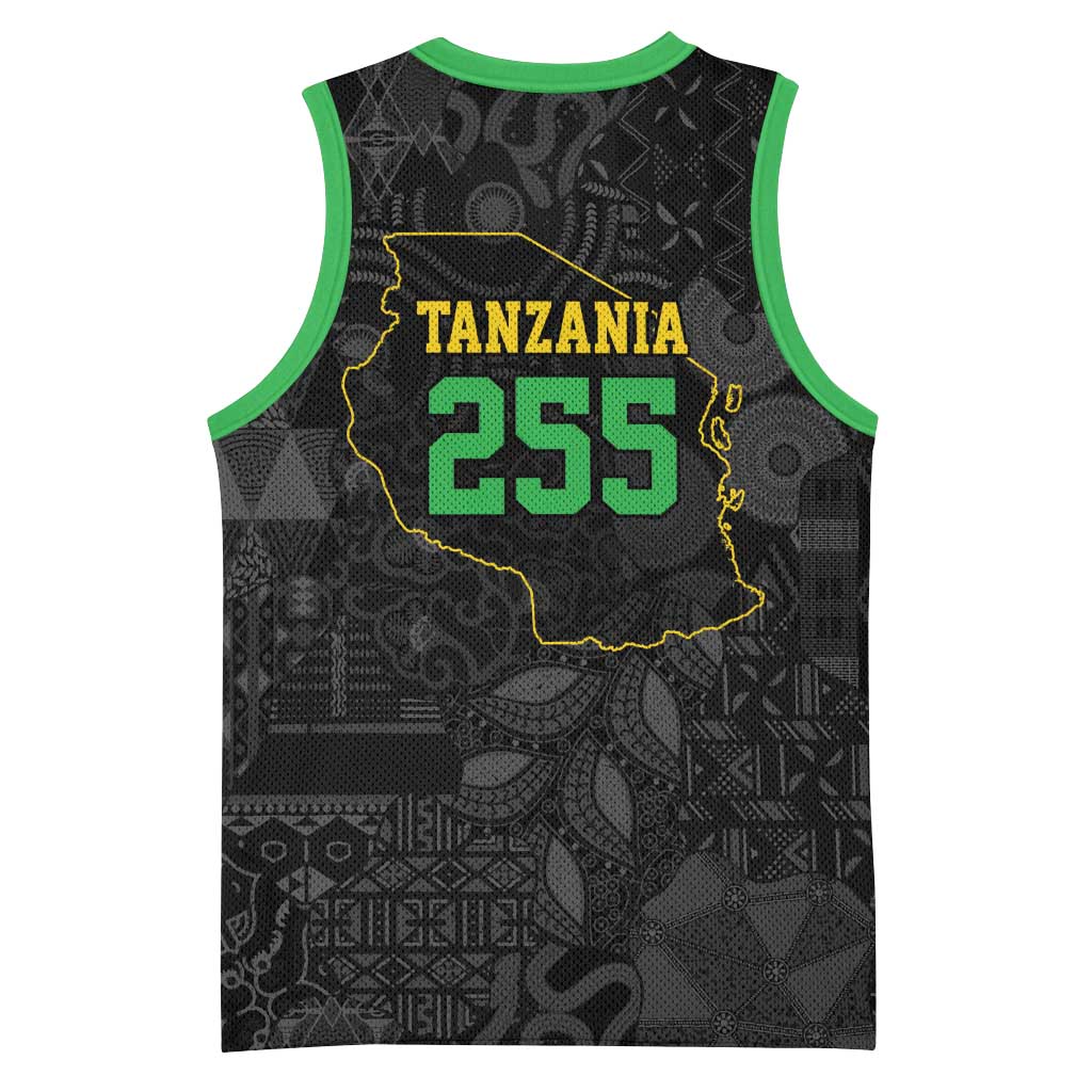 Tanzania 255 Basketball Jersey African Mix Pattern Flag Motif - Wonder Print Shop