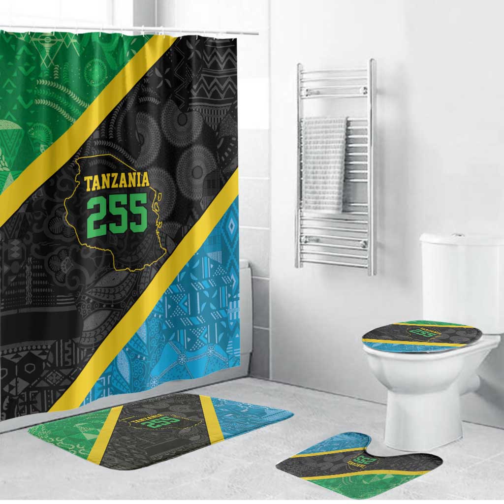 Tanzania 255 Bathroom Set African Mix Pattern Flag Motif - Wonder Print Shop