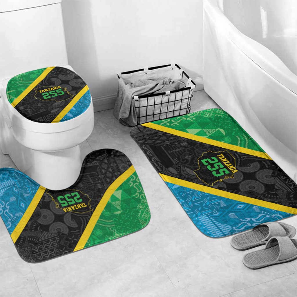 Tanzania 255 Bathroom Set African Mix Pattern Flag Motif - Wonder Print Shop