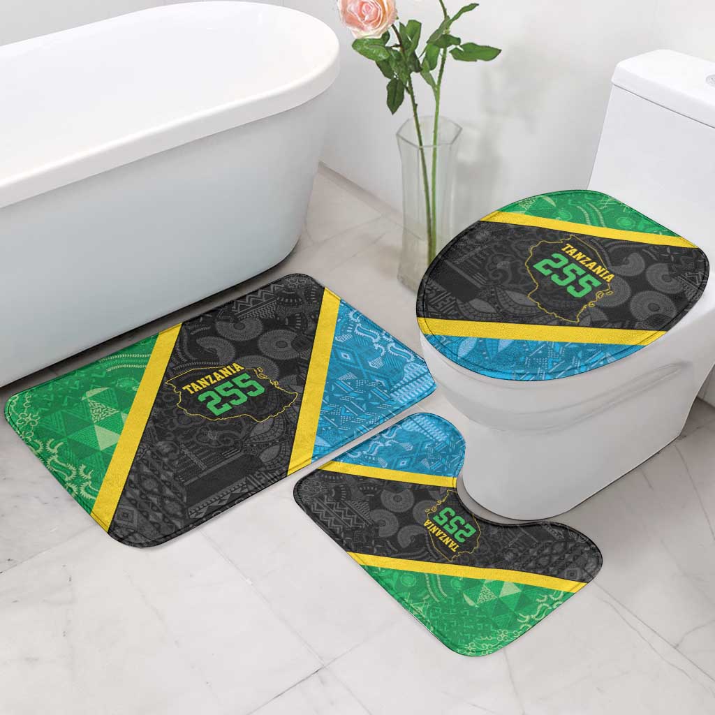 Tanzania 255 Bathroom Set African Mix Pattern Flag Motif - Wonder Print Shop
