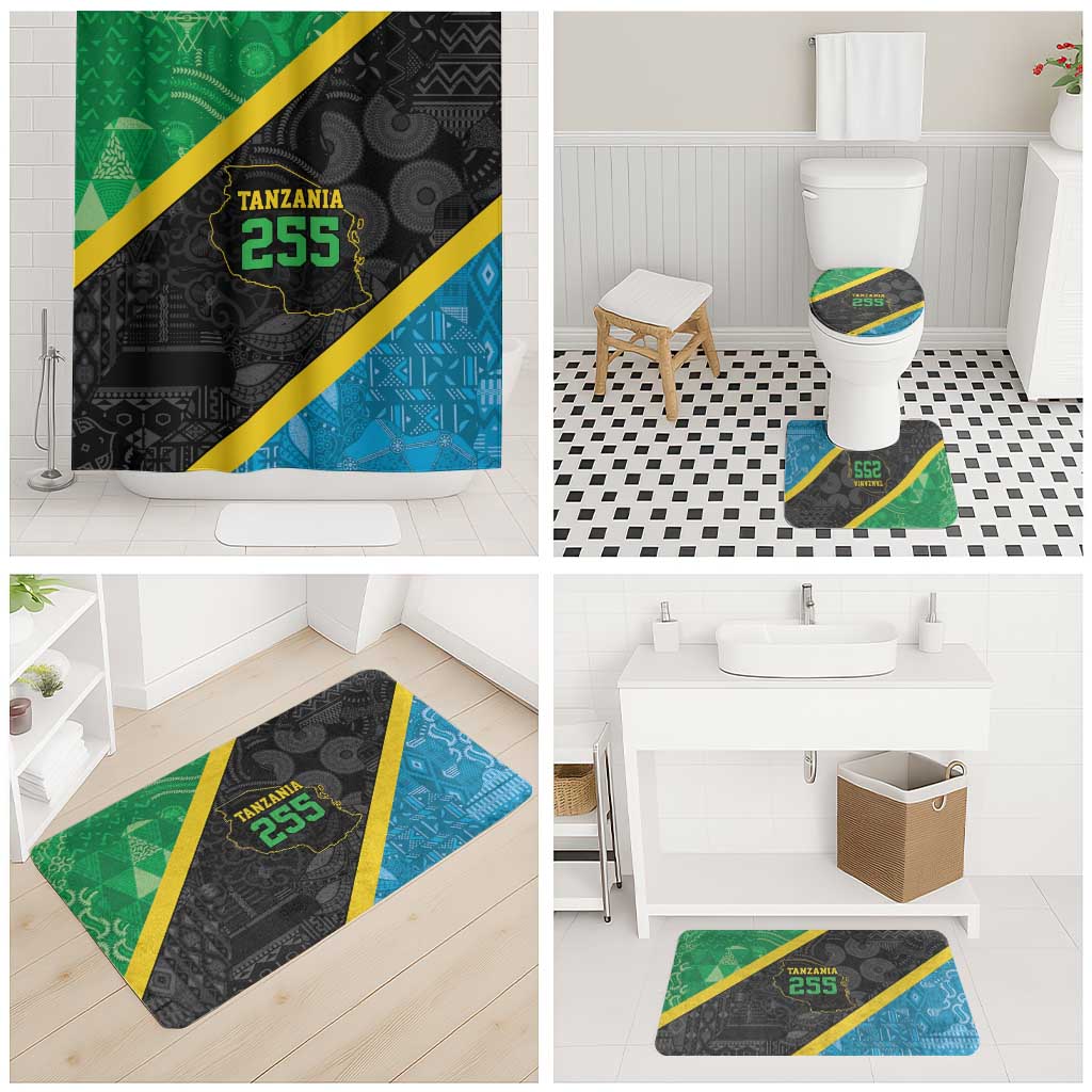 Tanzania 255 Bathroom Set African Mix Pattern Flag Motif - Wonder Print Shop