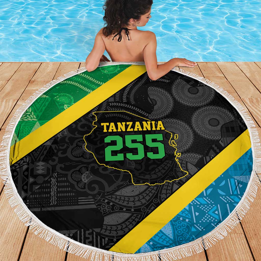 Tanzania 255 Beach Blanket African Mix Pattern Flag Motif - Wonder Print Shop