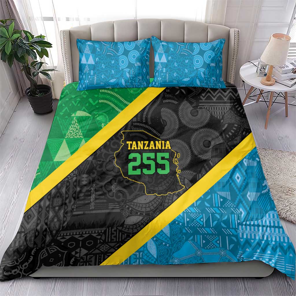 Tanzania 255 Bedding Set African Mix Pattern Flag Motif - Wonder Print Shop