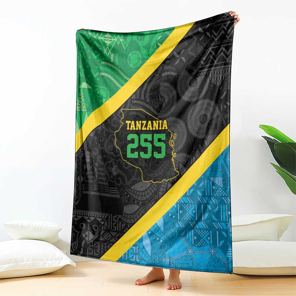 Tanzania 255 Blanket African Mix Pattern Flag Motif - Wonder Print Shop