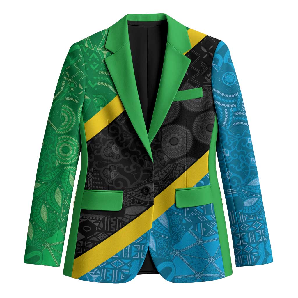 Tanzania 255 Blazer African Mix Pattern Flag Motif - Wonder Print Shop