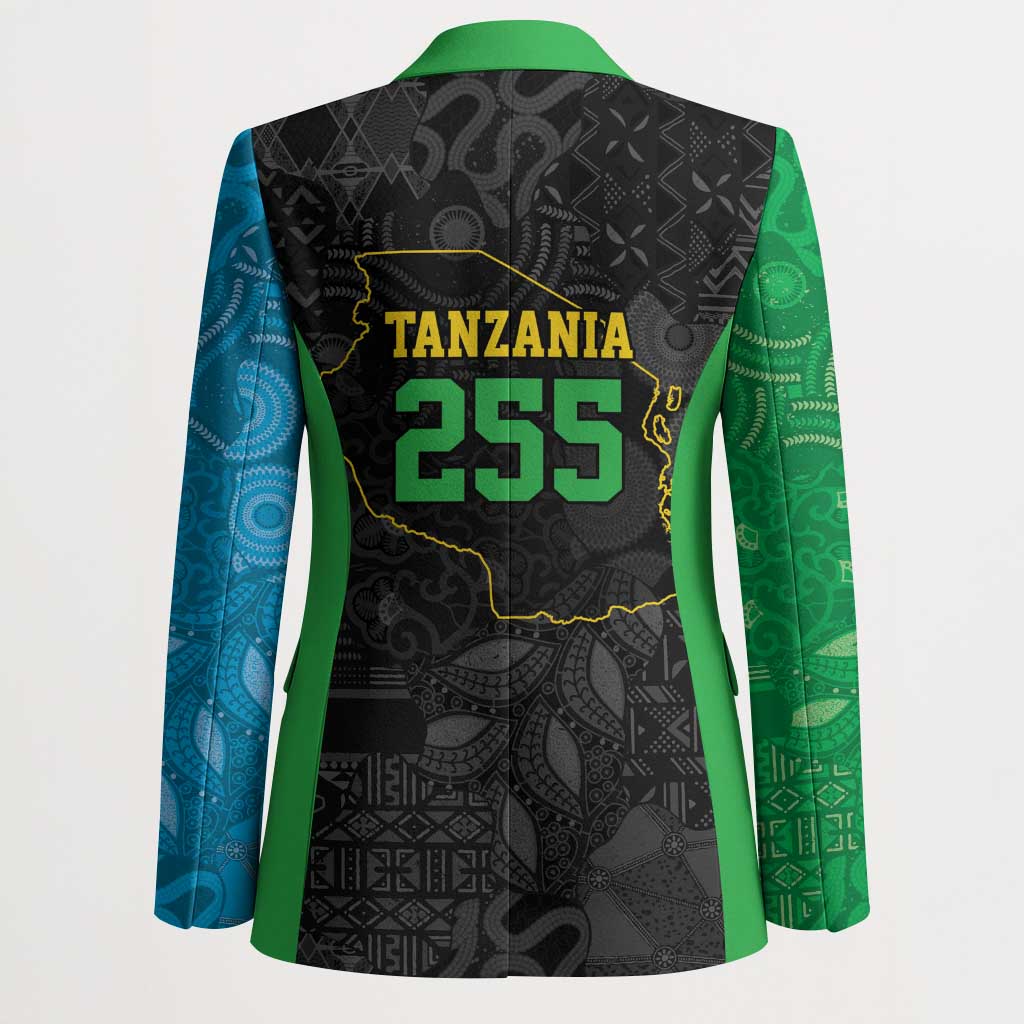 Tanzania 255 Blazer African Mix Pattern Flag Motif - Wonder Print Shop