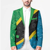 Tanzania 255 Blazer African Mix Pattern Flag Motif - Wonder Print Shop