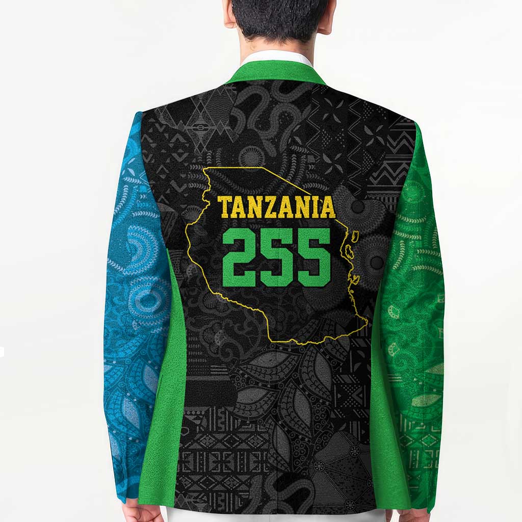 Tanzania 255 Blazer African Mix Pattern Flag Motif - Wonder Print Shop