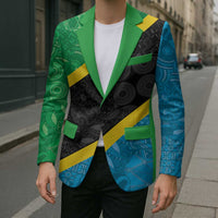 Tanzania 255 Blazer African Mix Pattern Flag Motif - Wonder Print Shop