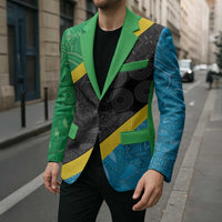Tanzania 255 Blazer African Mix Pattern Flag Motif - Wonder Print Shop