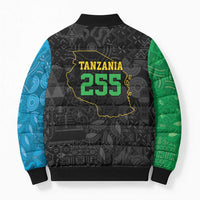 Tanzania 255 Bomber Puffer Jacket African Mix Pattern Flag Motif - Wonder Print Shop