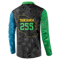 Tanzania 255 Button Sweatshirt African Mix Pattern Flag Motif - Wonder Print Shop