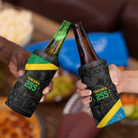 Tanzania 255 4 in 1 Can Cooler Tumbler African Mix Pattern Flag Motif - Wonder Print Shop