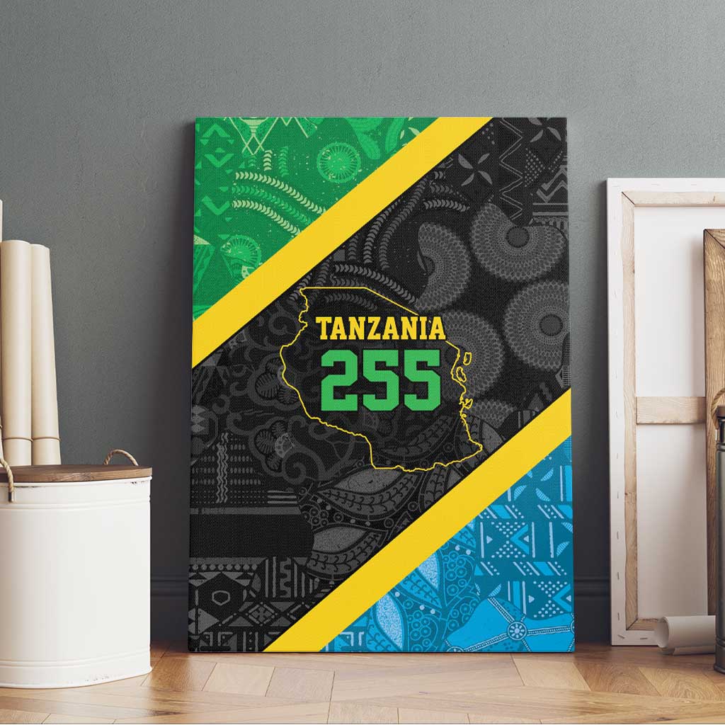 Tanzania 255 Canvas Wall Art African Mix Pattern Flag Motif - Wonder Print Shop