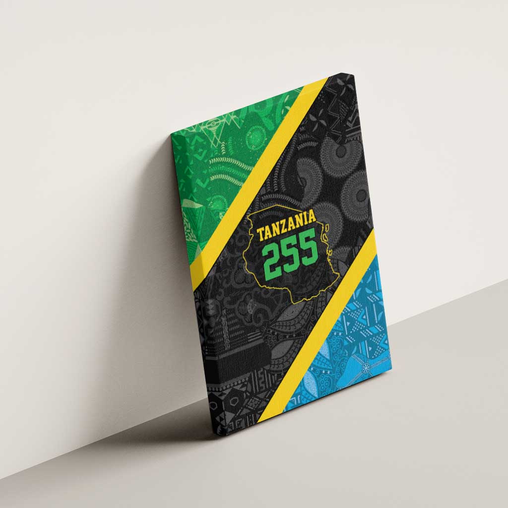 Tanzania 255 Canvas Wall Art African Mix Pattern Flag Motif - Wonder Print Shop