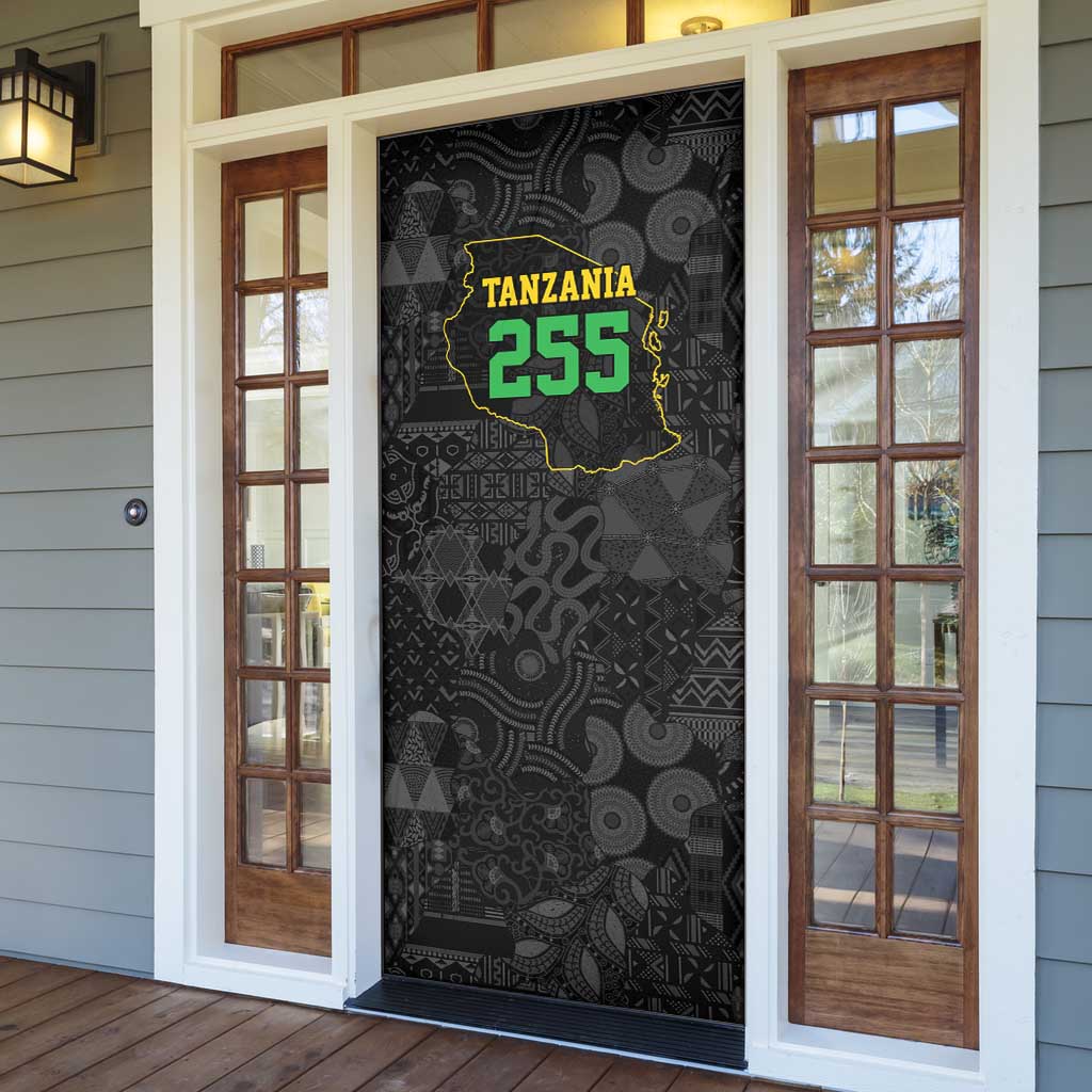 Tanzania 255 Door Cover African Mix Pattern Flag Motif - Wonder Print Shop