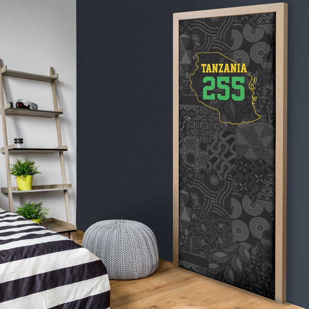 Tanzania 255 Door Cover African Mix Pattern Flag Motif - Wonder Print Shop
