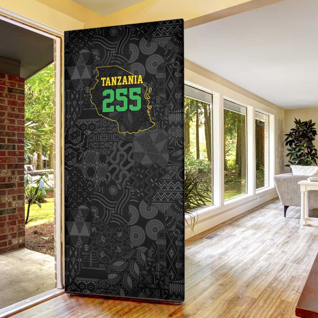 Tanzania 255 Door Cover African Mix Pattern Flag Motif - Wonder Print Shop