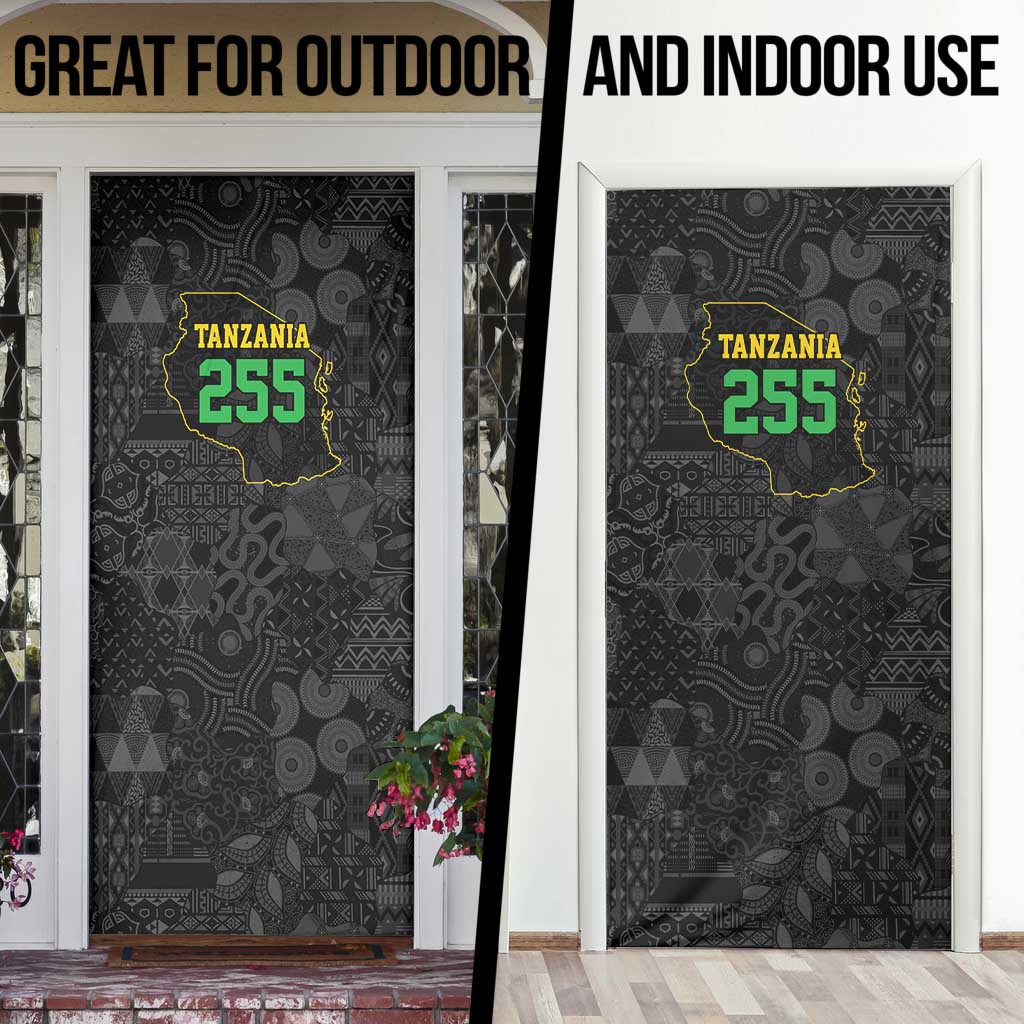 Tanzania 255 Door Cover African Mix Pattern Flag Motif - Wonder Print Shop