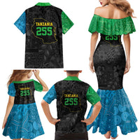 Tanzania 255 Family Matching Mermaid Dress and Hawaiian Shirt African Mix Pattern Flag Motif - Wonder Print Shop