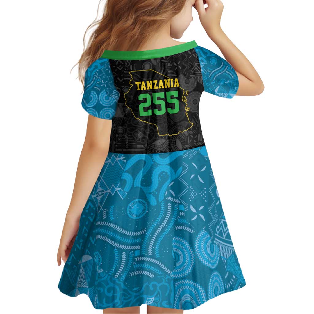 Tanzania 255 Family Matching Off Shoulder Maxi Dress and Hawaiian Shirt African Mix Pattern Flag Motif - Wonder Print Shop