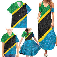 Tanzania 255 Family Matching Summer Maxi Dress and Hawaiian Shirt African Mix Pattern Flag Motif - Wonder Print Shop