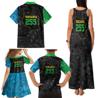Tanzania 255 Family Matching Tank Maxi Dress and Hawaiian Shirt African Mix Pattern Flag Motif - Wonder Print Shop