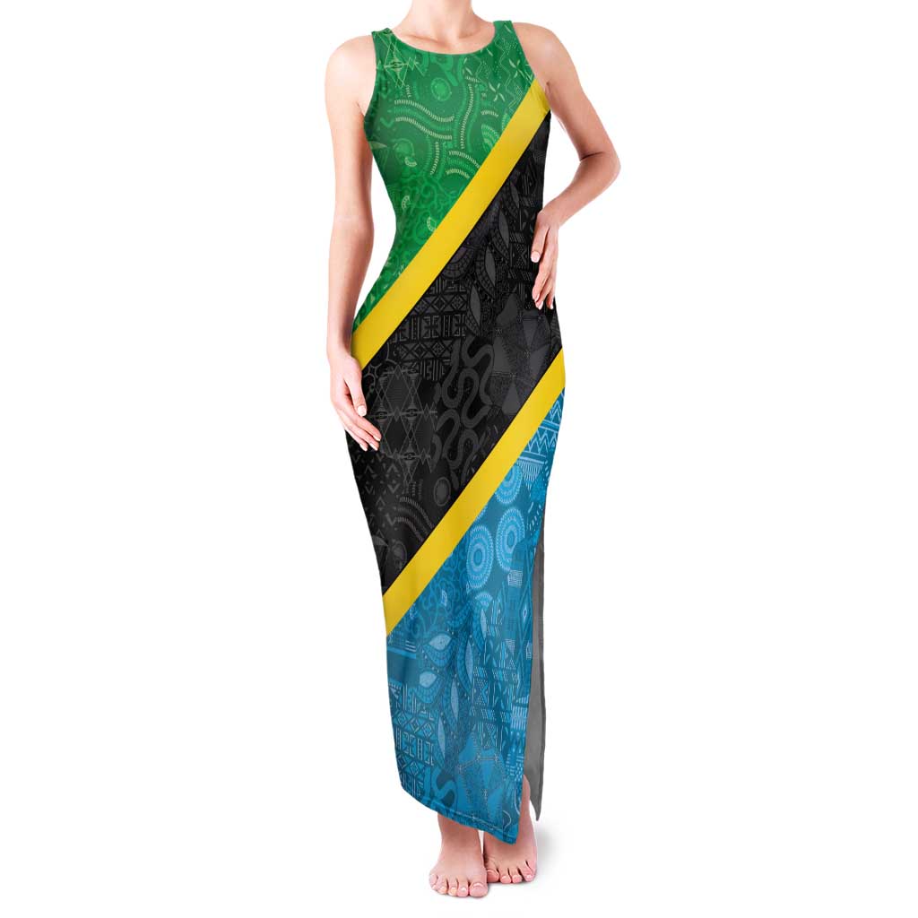 Tanzania 255 Family Matching Tank Maxi Dress and Hawaiian Shirt African Mix Pattern Flag Motif - Wonder Print Shop