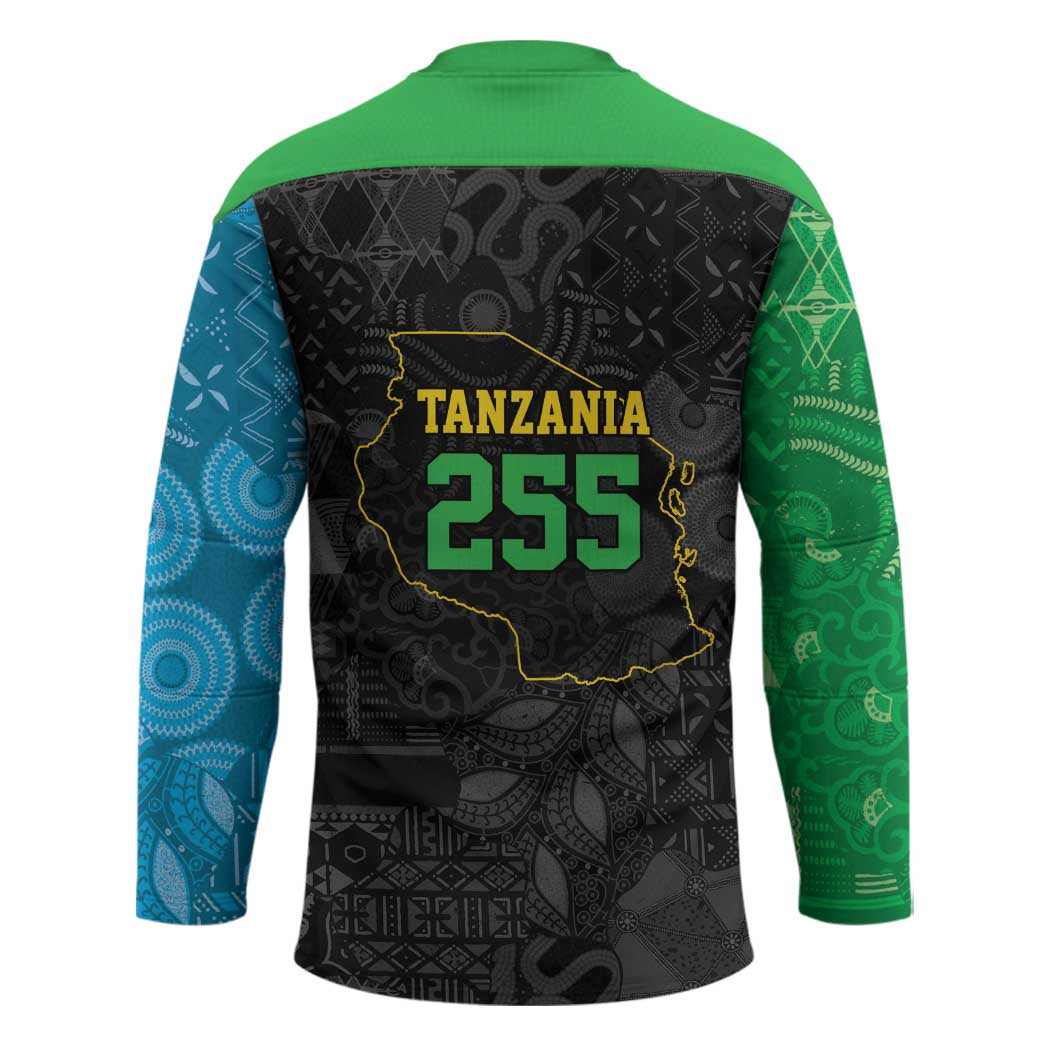 Tanzania 255 Hockey Jersey African Mix Pattern Flag Motif - Wonder Print Shop