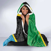 Tanzania 255 Hooded Blanket African Mix Pattern Flag Motif - Wonder Print Shop