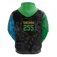 Tanzania 255 Hoodie African Mix Pattern Flag Motif - Wonder Print Shop