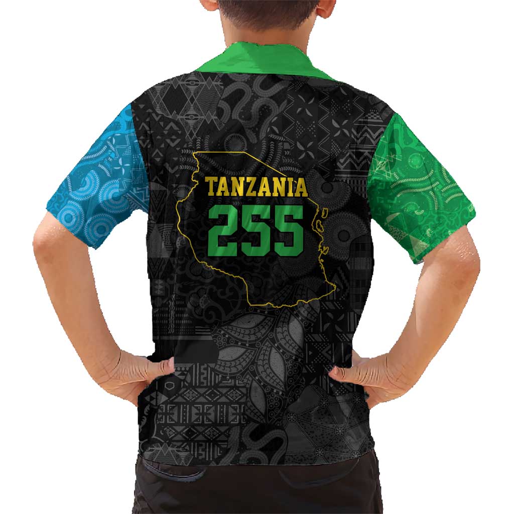 Tanzania 255 Kid Hawaiian Shirt African Mix Pattern Flag Motif - Wonder Print Shop