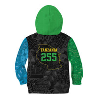 Tanzania 255 Kid Hoodie African Mix Pattern Flag Motif - Wonder Print Shop
