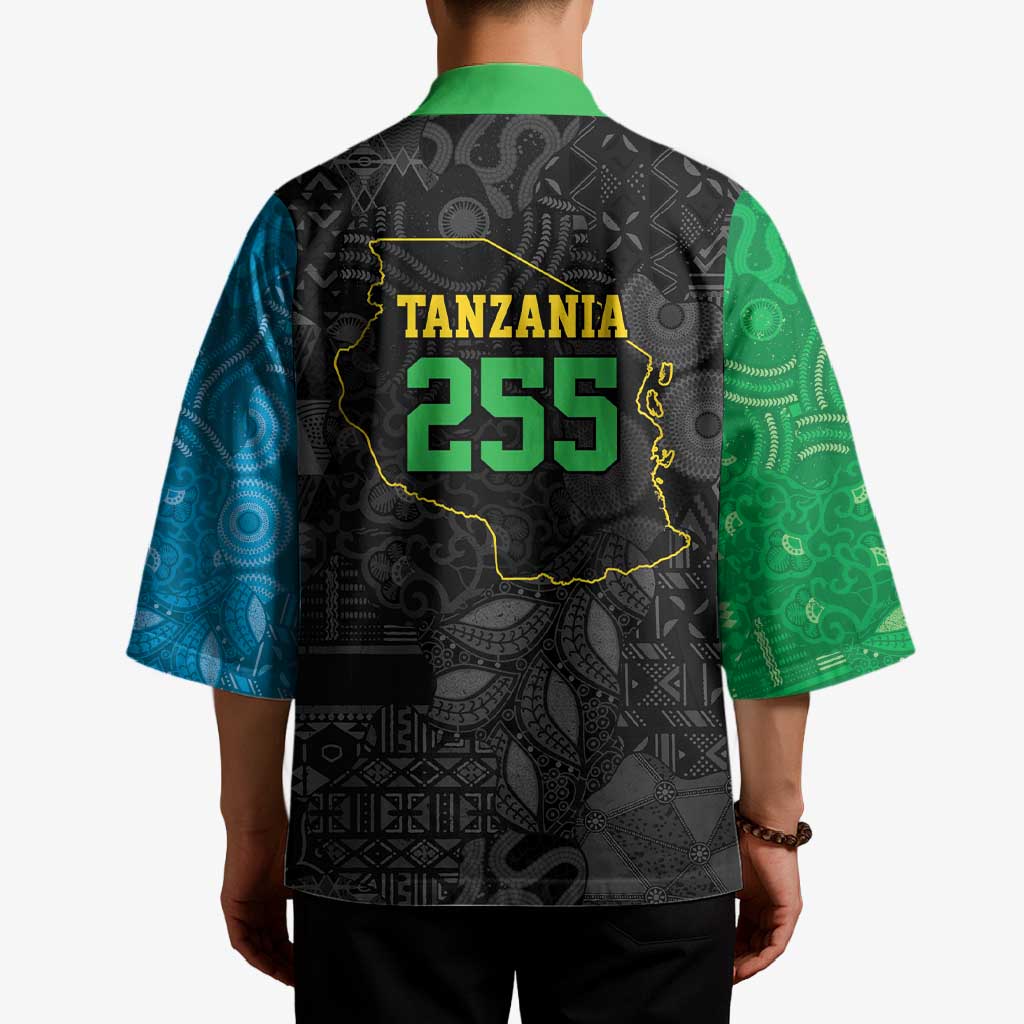 Tanzania 255 Kimono African Mix Pattern Flag Motif - Wonder Print Shop