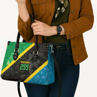 Tanzania 255 Leather Bag African Mix Pattern Flag Motif - Wonder Print Shop