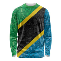 Tanzania 255 Long Sleeve Shirt African Mix Pattern Flag Motif - Wonder Print Shop
