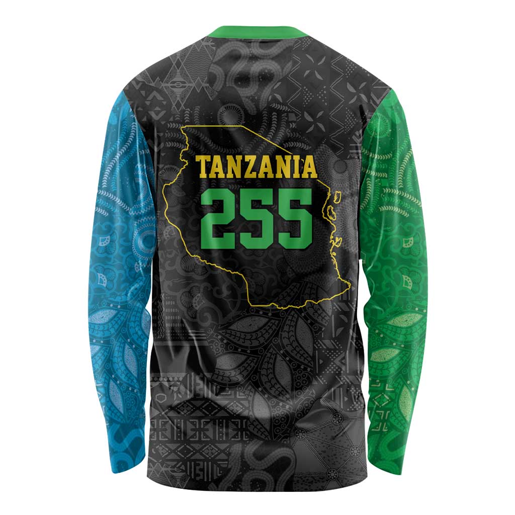 Tanzania 255 Long Sleeve Shirt African Mix Pattern Flag Motif - Wonder Print Shop