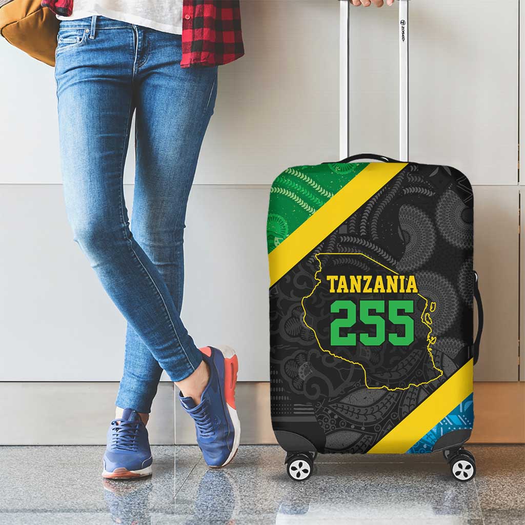 Tanzania 255 Luggage Cover African Mix Pattern Flag Motif - Wonder Print Shop