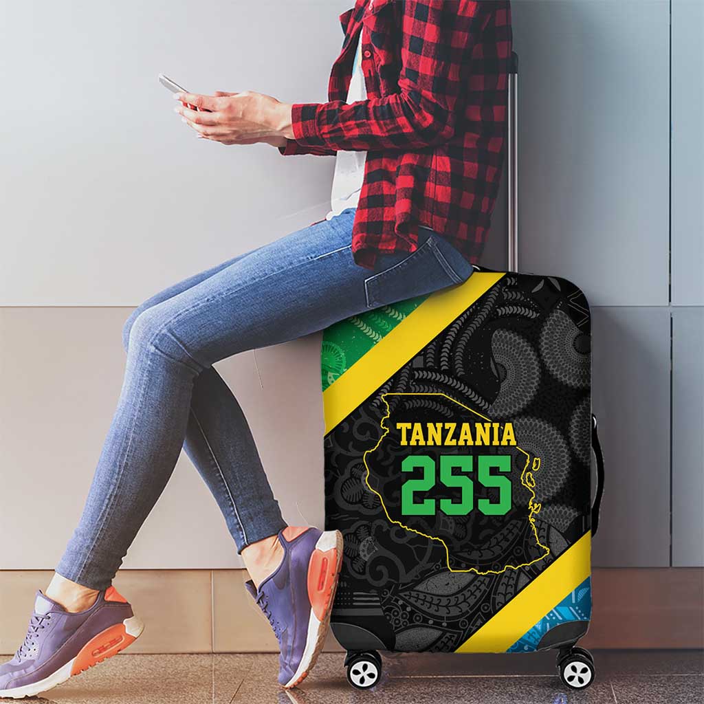 Tanzania 255 Luggage Cover African Mix Pattern Flag Motif - Wonder Print Shop