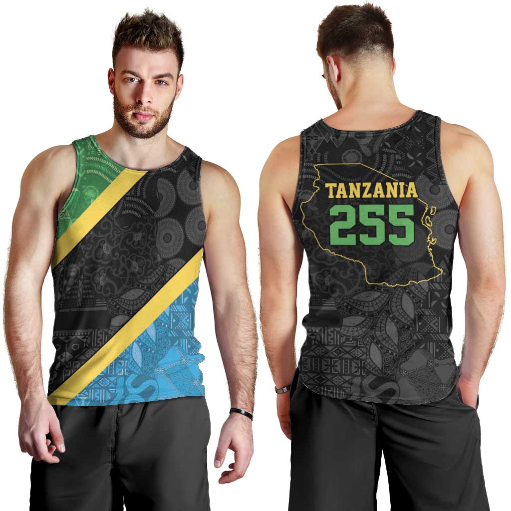Tanzania 255 Men Tank Top African Mix Pattern Flag Motif - Wonder Print Shop