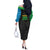 Tanzania 255 Off The Shoulder Long Sleeve Dress African Mix Pattern Flag Motif - Wonder Print Shop