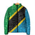 Tanzania 255 Padded Jacket African Mix Pattern Flag Motif - Wonder Print Shop