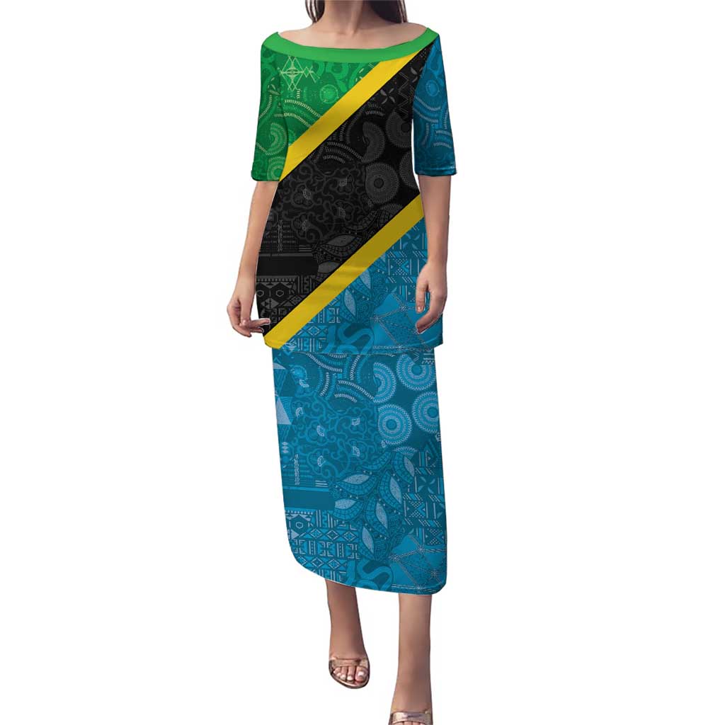 Tanzania 255 Puletasi African Mix Pattern Flag Motif - Wonder Print Shop