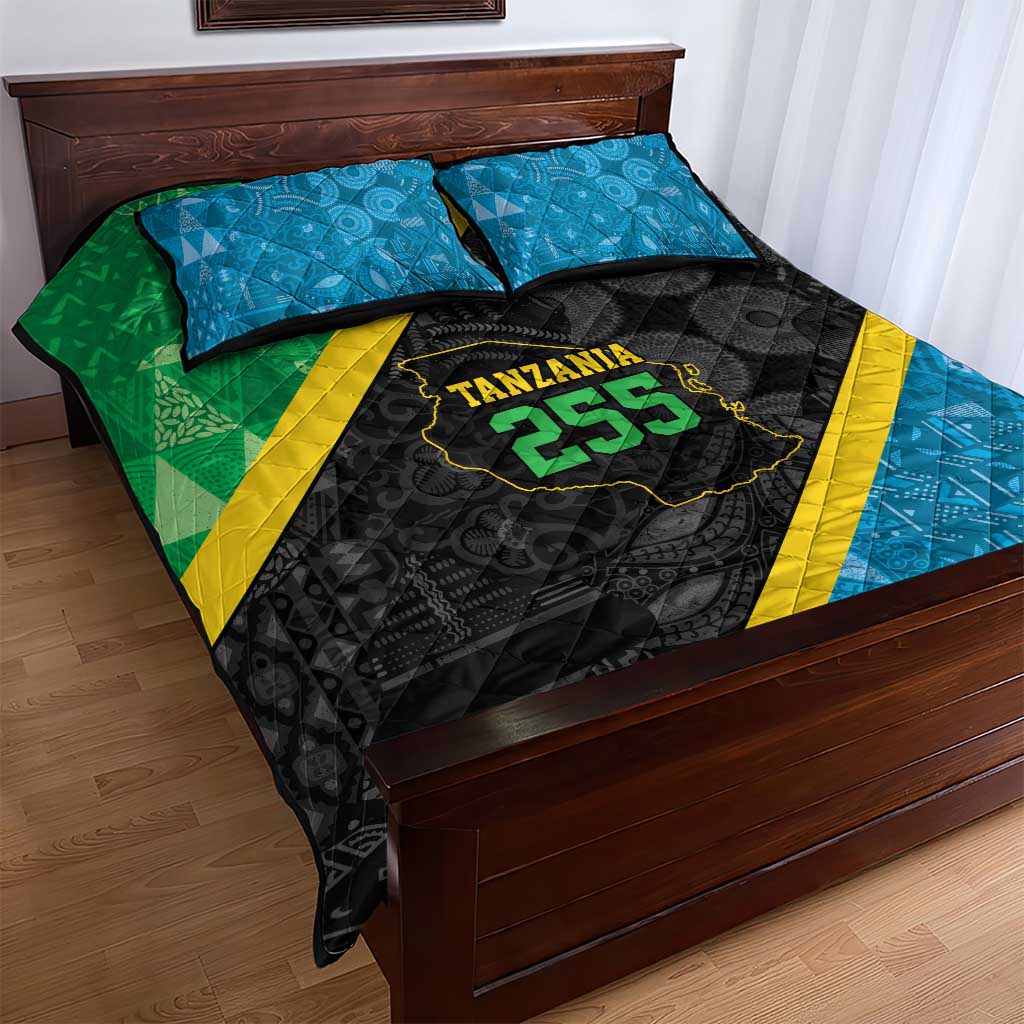 Tanzania 255 Quilt Bed Set African Mix Pattern Flag Motif - Wonder Print Shop