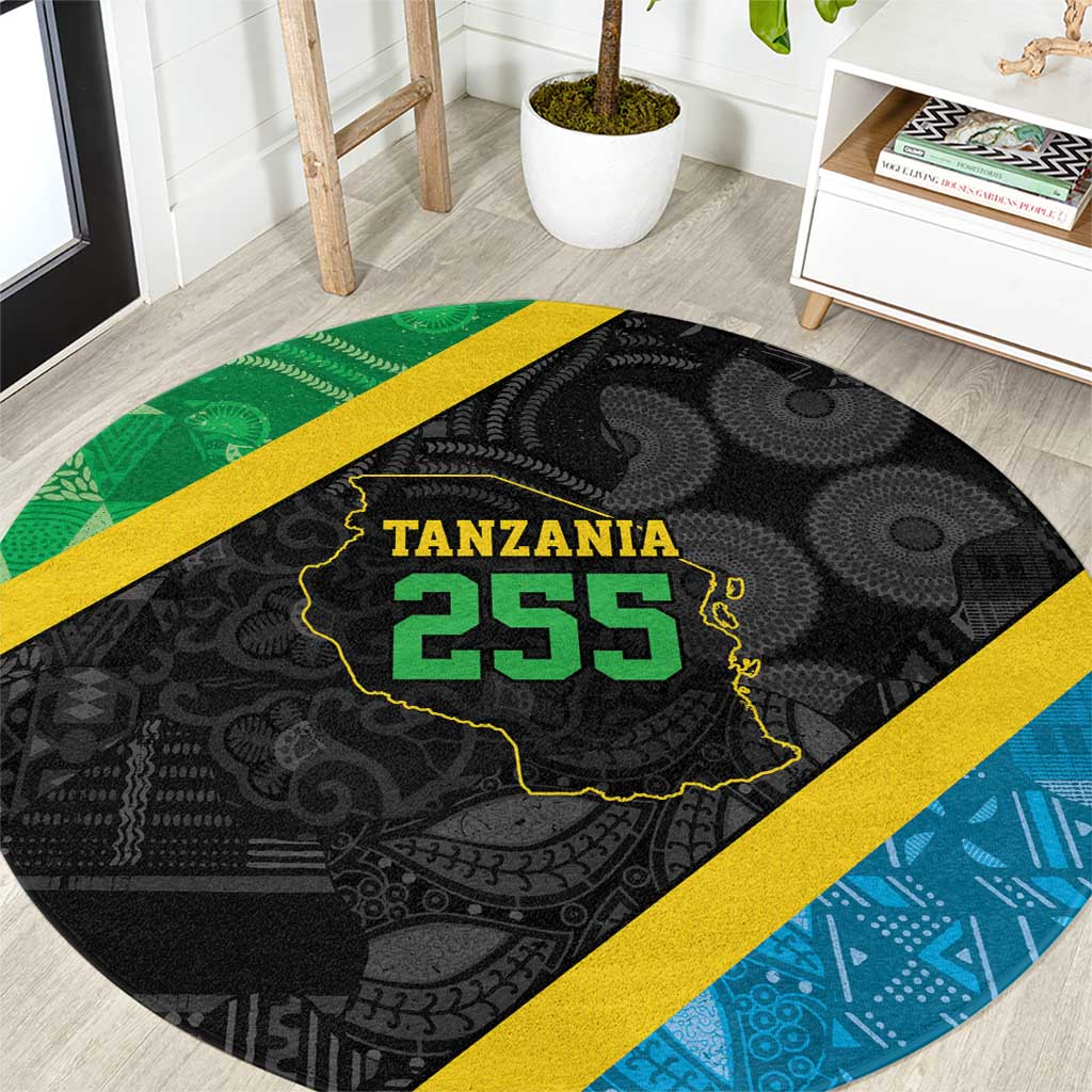 Tanzania 255 Round Carpet African Mix Pattern Flag Motif - Wonder Print Shop