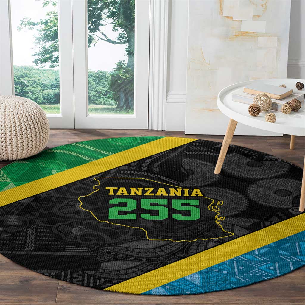 Tanzania 255 Round Carpet African Mix Pattern Flag Motif - Wonder Print Shop