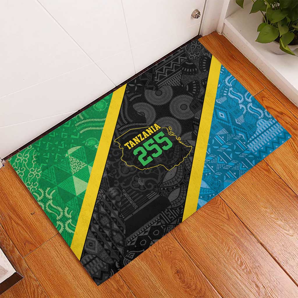 Tanzania 255 Rubber Doormat African Mix Pattern Flag Motif - Wonder Print Shop