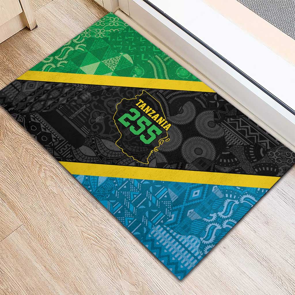 Tanzania 255 Rubber Doormat African Mix Pattern Flag Motif - Wonder Print Shop